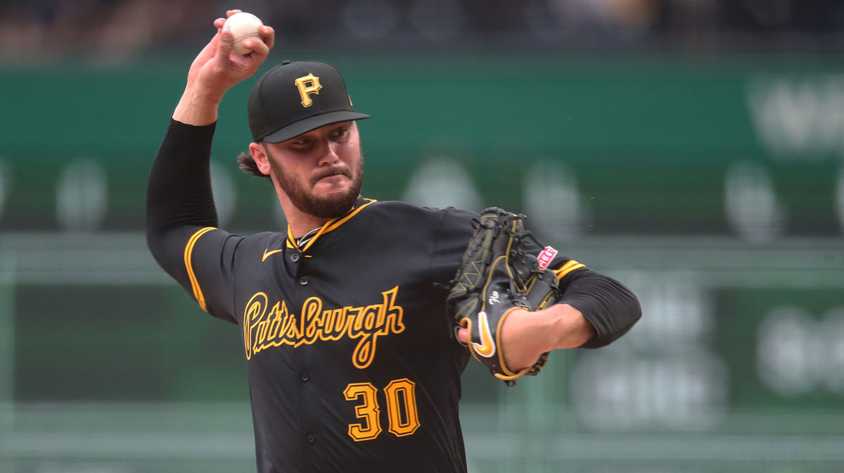 Pittsburgh Pirates starting pitcher Paul Skenes (30) delivers a pitch against the St. Louis Cardinals during the first inning at PNC Park.