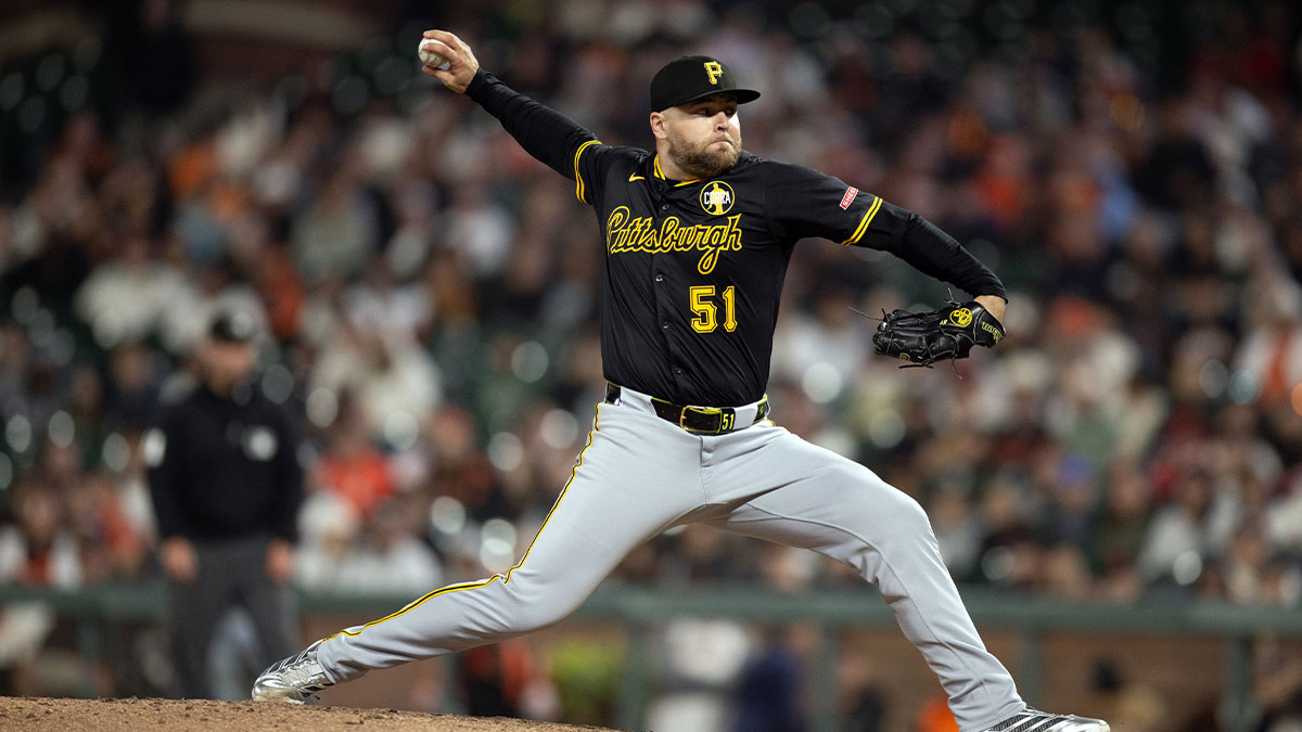 Pittsburgh Pirates pitcher David Bednar (51) delivers a pitch against the San Francisco Giants during the ninth inning at Oracle Park. 