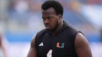 Miami Hurricanes defensive lineman Rueben Bain Jr. (4) warms up prior to the game against the Iowa State Cyclones at Camping World Stadium.