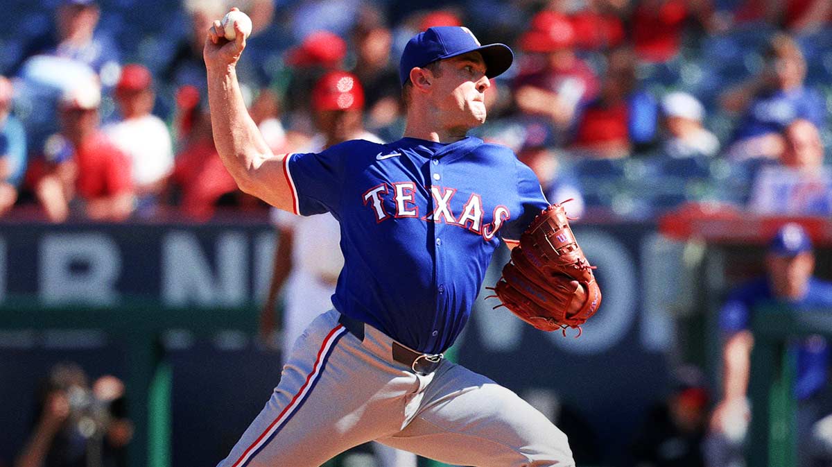 Texas Rangers relief pitcher David Robertson (37) pitches during the ninth inning against the Los Angeles Angels at Angel Stadium.