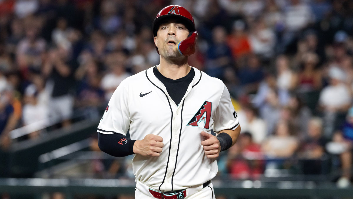 Arizona Diamondbacks outfielder Randal Grichuk scores in the fifth inning against the Houston Astros at Chase Field.