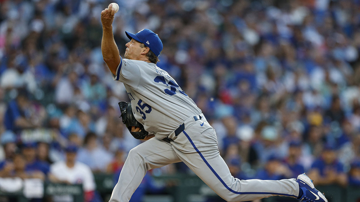 Kansas City Royals starting pitcher Rich Hill (35) delivers a pitch against the Chicago Cubs during the first inning at Wrigley Field.