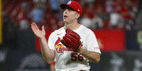 St. Louis Cardinals relief pitcher Ryan Helsley (56) celebrates after the Cardinals defeated the San Diego Padres