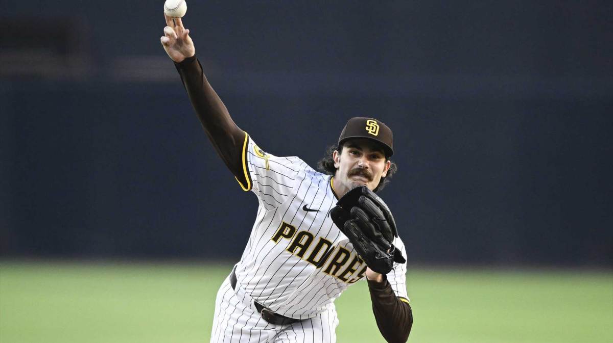 San Diego Padres starting pitcher Dylan Cease (84) delivers during the first inning against the Arizona Diamondbacks at Petco Park.