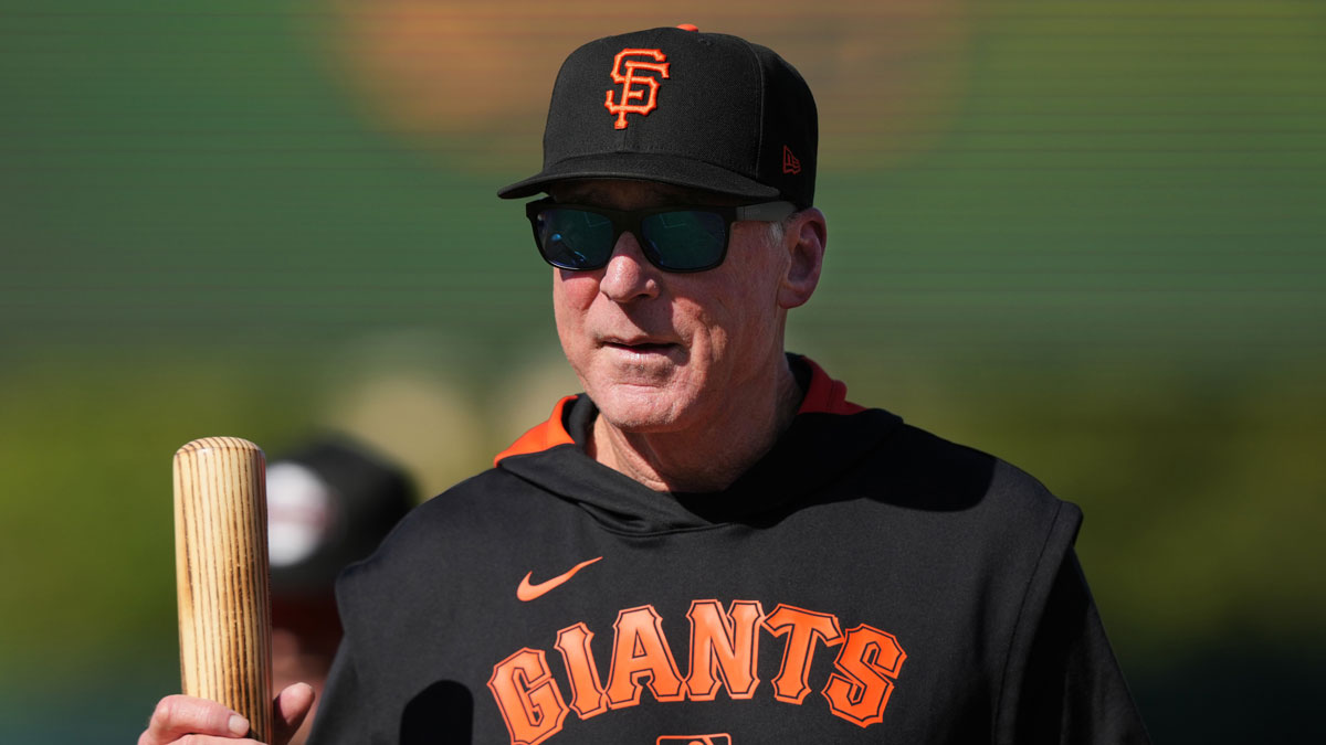 San Francisco Giants manager Bob Melvin (6) before the game against the Athletics at Sutter Health Park.