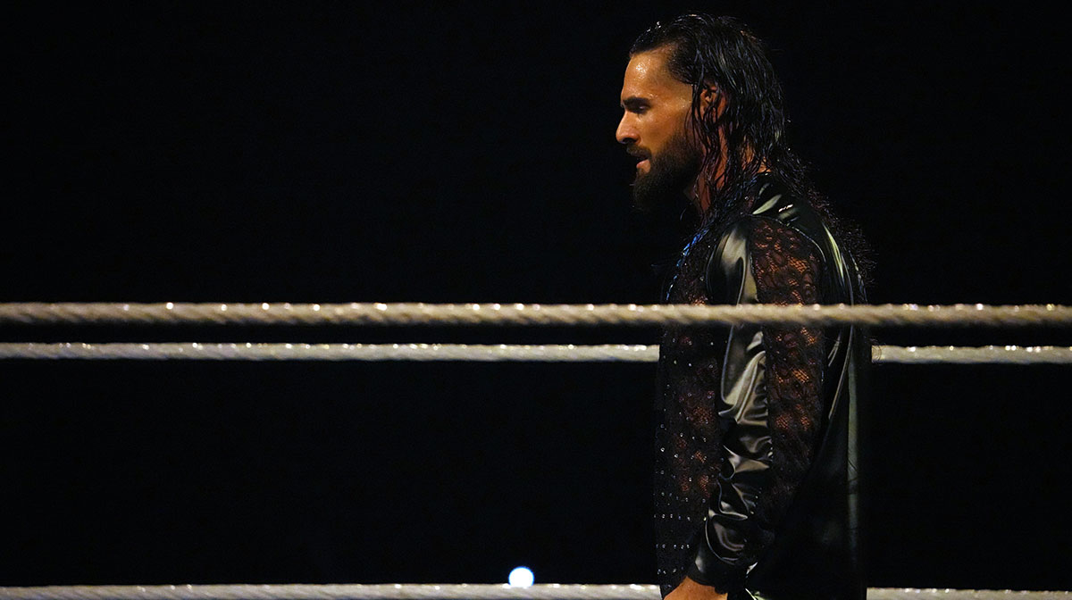 WWE star Seth Rollins, who got a timeline update for his injury, at WrestleMania.