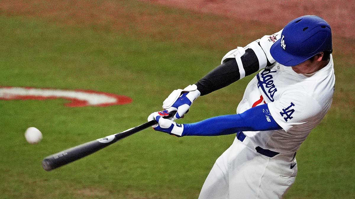 National League designated hitter Shohei Ohtani (17) of the Los Angeles Dodgers hits during the second inning during the 2025 MLB All Star Game at Truist Park