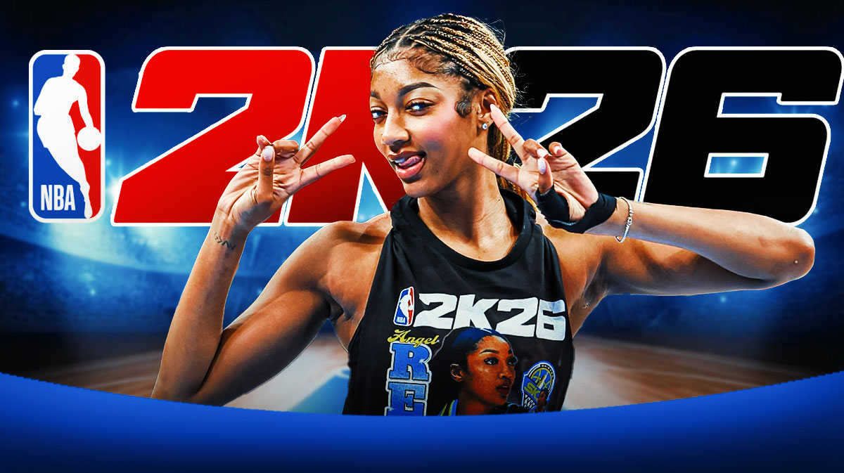Angel Reese rocks shirt with her NBA 2K26 cover before Sky take on Lynx