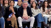 New York Knicks executive chairman James Dolan sits court side during the third quarter of game two of the first round of the 2024 NBA Playoffs against the Detroit Pistons at Madison Square Garden.