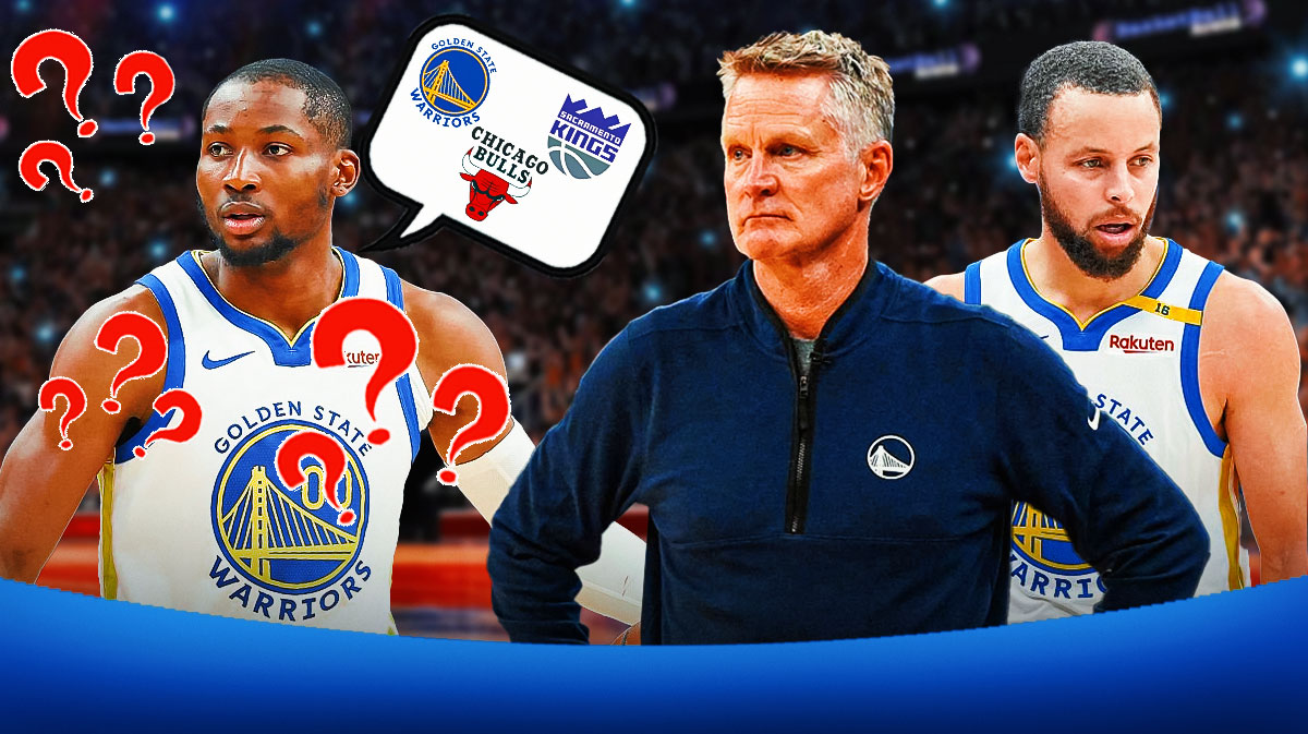 Warriors' Jonathan Kuminga thinking about Kings, Bulls next to Steve Kerr and Stephen Curry