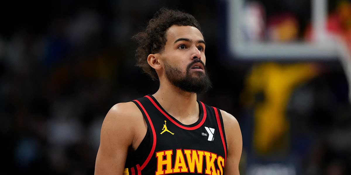 Atlanta Hawks guard Trae Young (11) during the second half against the Denver Nuggets at Ball Arena.
