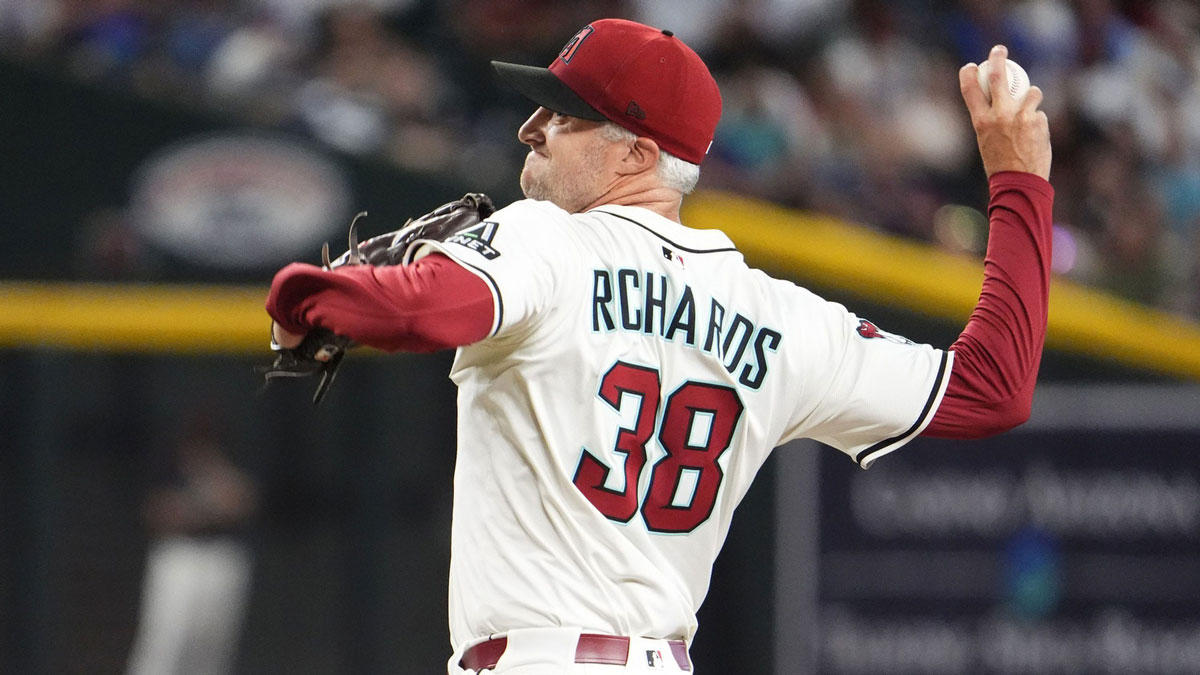 Arizona Diamondbacks pitcher Trevor Richards throws to the Houston Astros in the seventh inning.