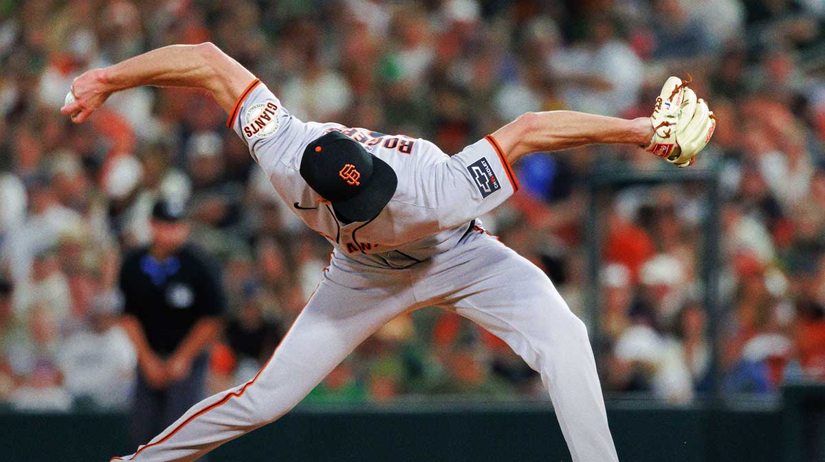 San Francisco Giants pitcher Tyler Rogers (71) pitches during the game against the Athletics at Sutter Health Park.