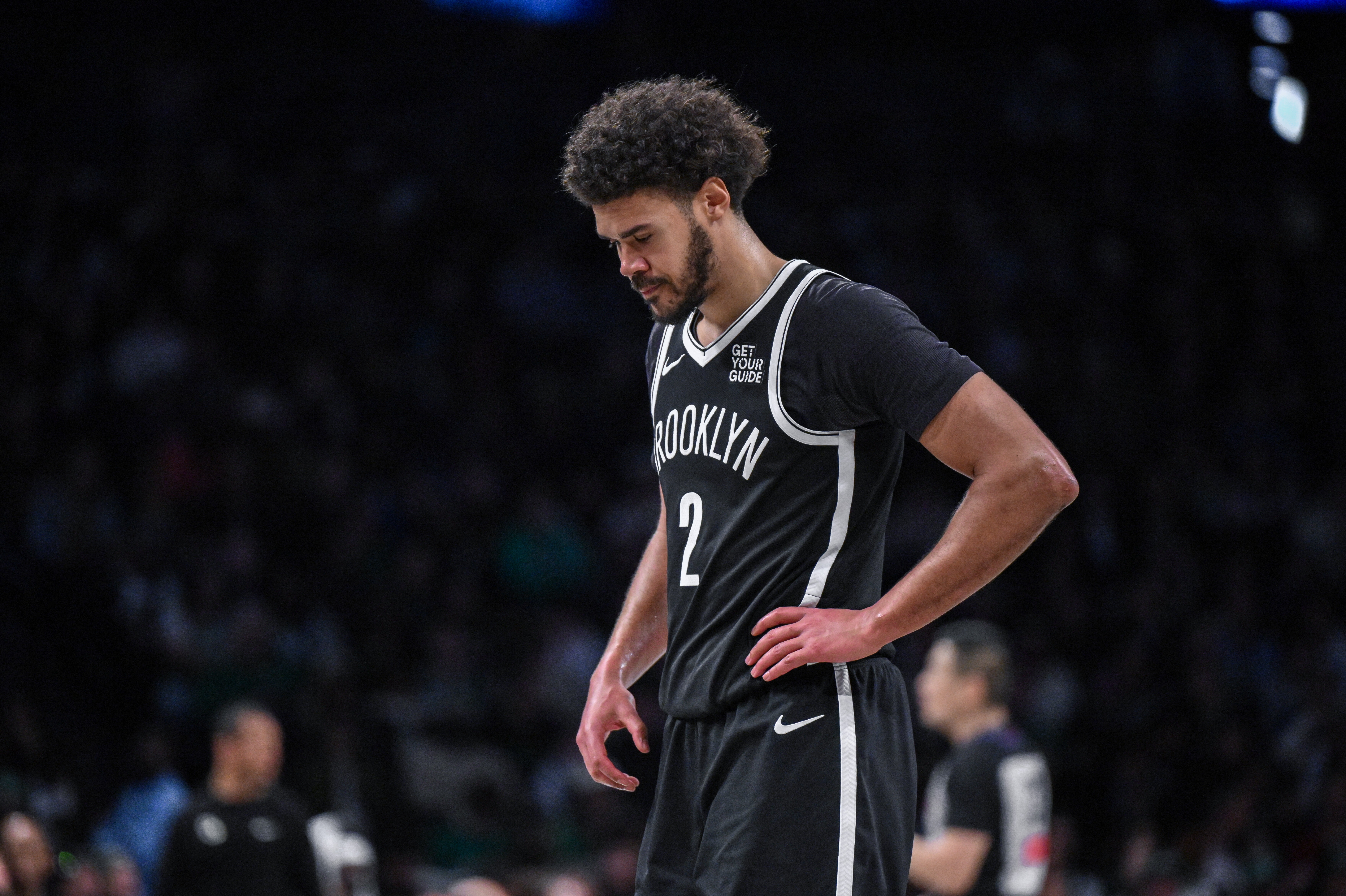 Brooklyn Nets forward Cameron Johnson (2) during the second half against the Boston Celtics at Barclays Center.