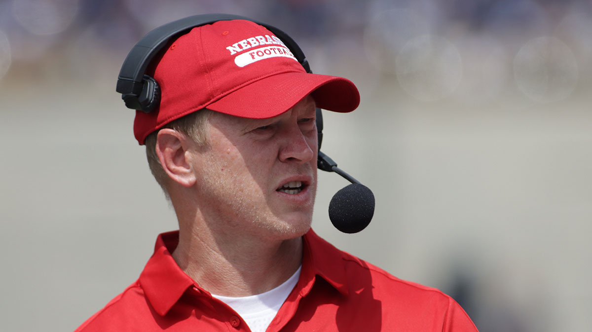 Nebraska head coach Scott Frost watches his team in the first quarter with Illinois at Memorial Stadium.