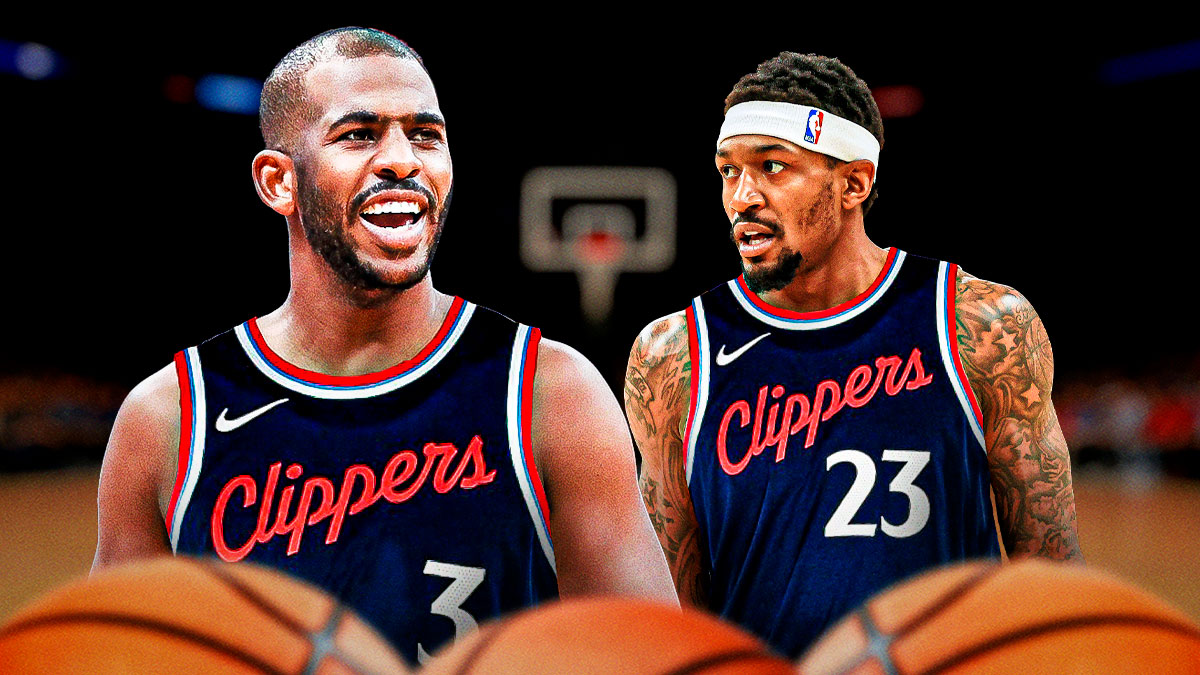 Chris Paul and Bradley Beal in Clippers jerseys.
