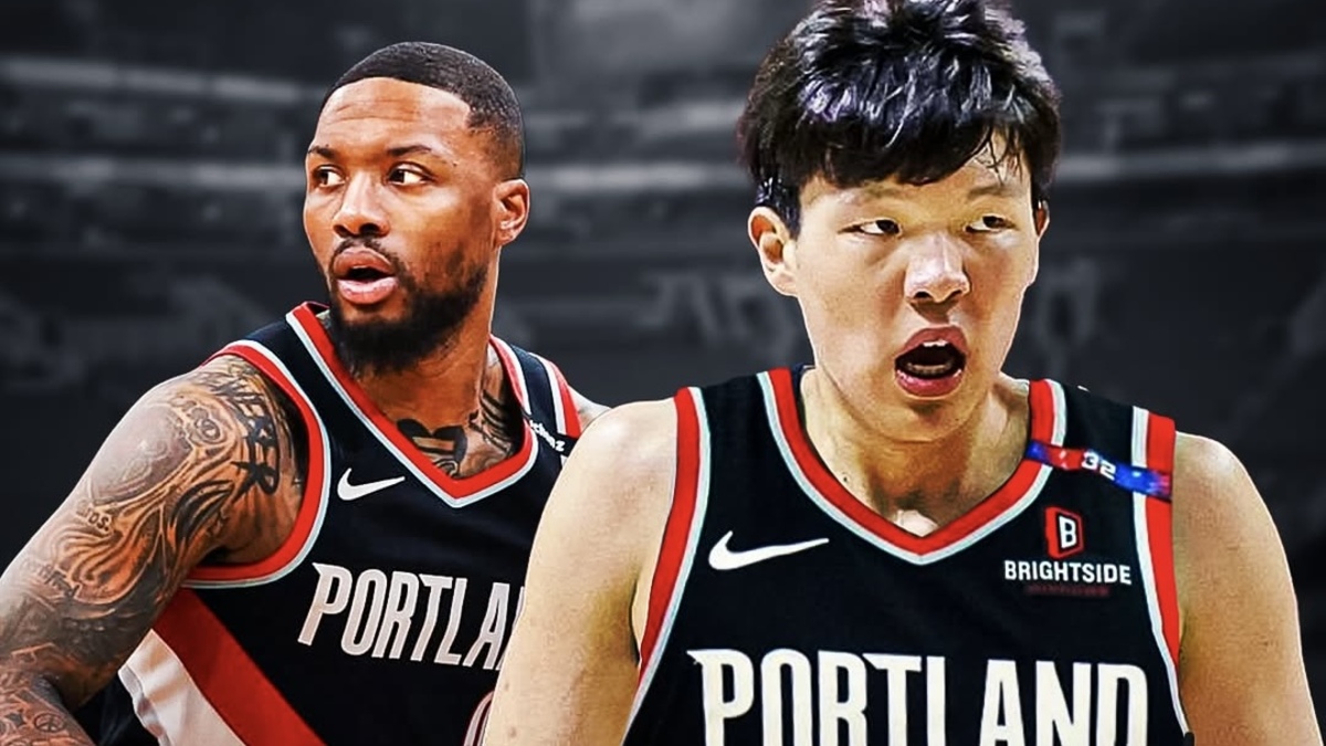 Yang Hansen, Damian Lillard, Portland Trail Blazers