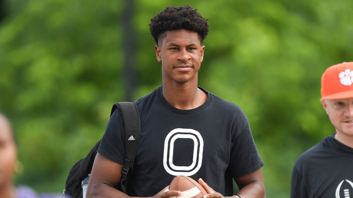 Elijah Haven, five-star rated quarterback from Baton Rouge, Louisiana, arrives for the 2025 Dabo Swinney Football Camp in Clemson, S.C. Tuesday, June 3, 2025.