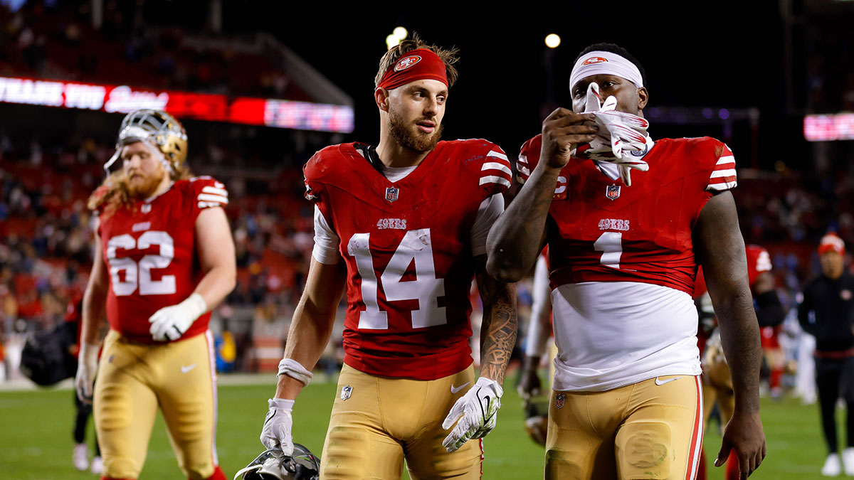 San Francisco 49ers wide receiver Ricky Pearsall (14) during the game against the Detroit Lions at Levi's Stadium.