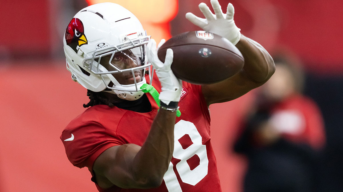 Arizona Cardinals wide receiver Marvin Harrison Jr. (18) during training camp at State Farm Stadium.
