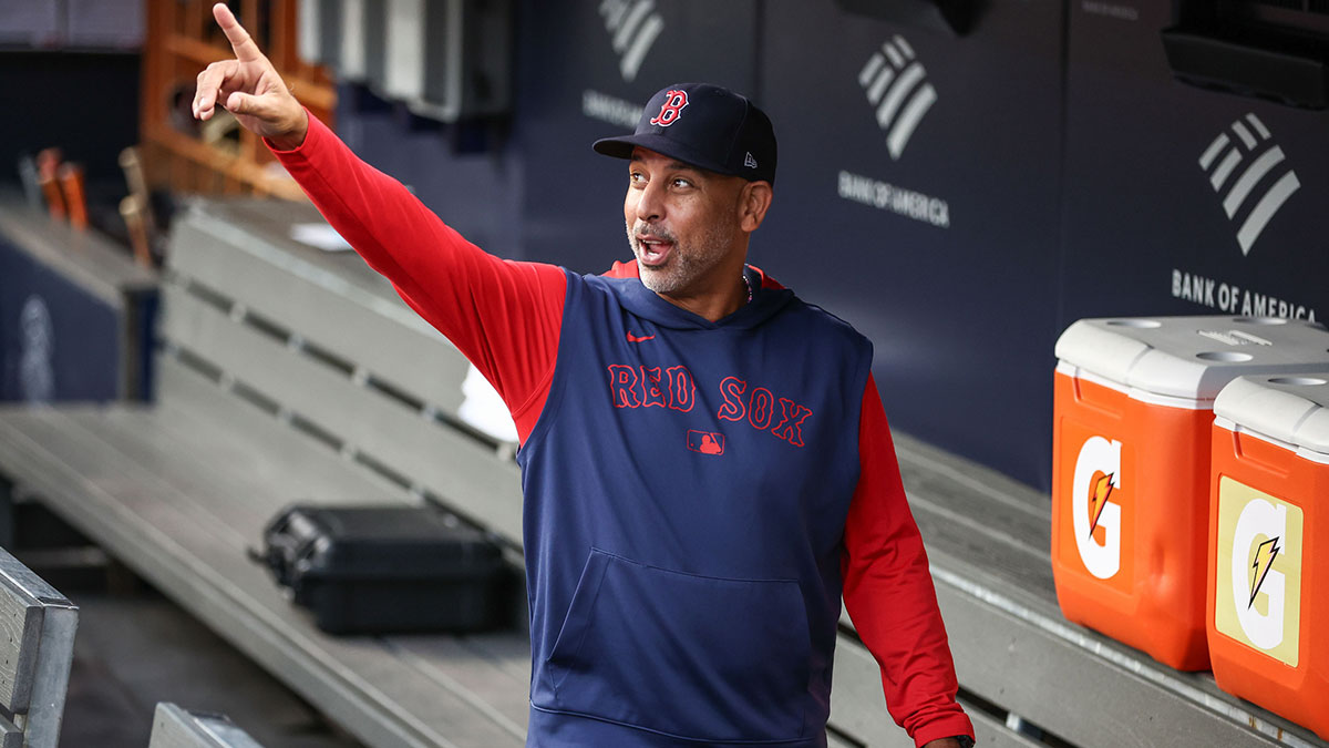 Boston Red Sox manager Alex Cora (13) at Yankee Stadium.