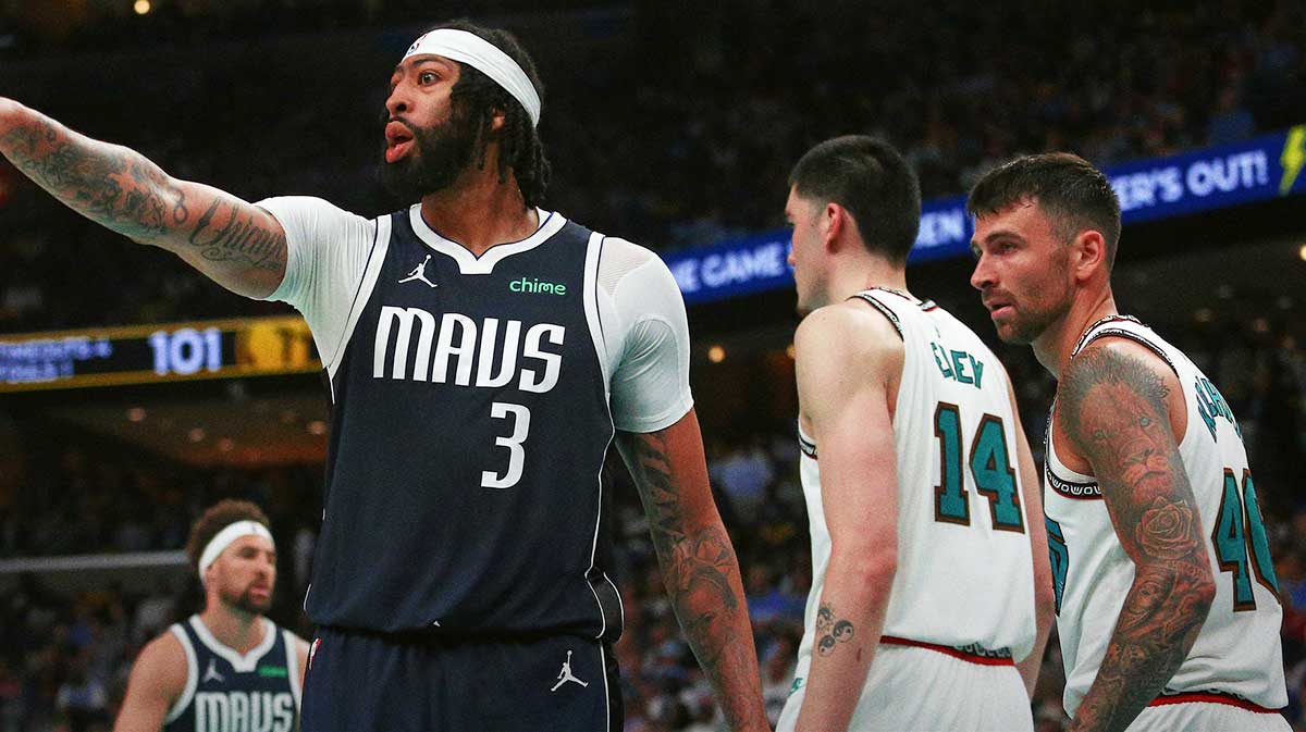 Dallas Mavericks forward Anthony Davis (3) reacts during the third quarter against the Memphis Grizzlies at FedExForum.