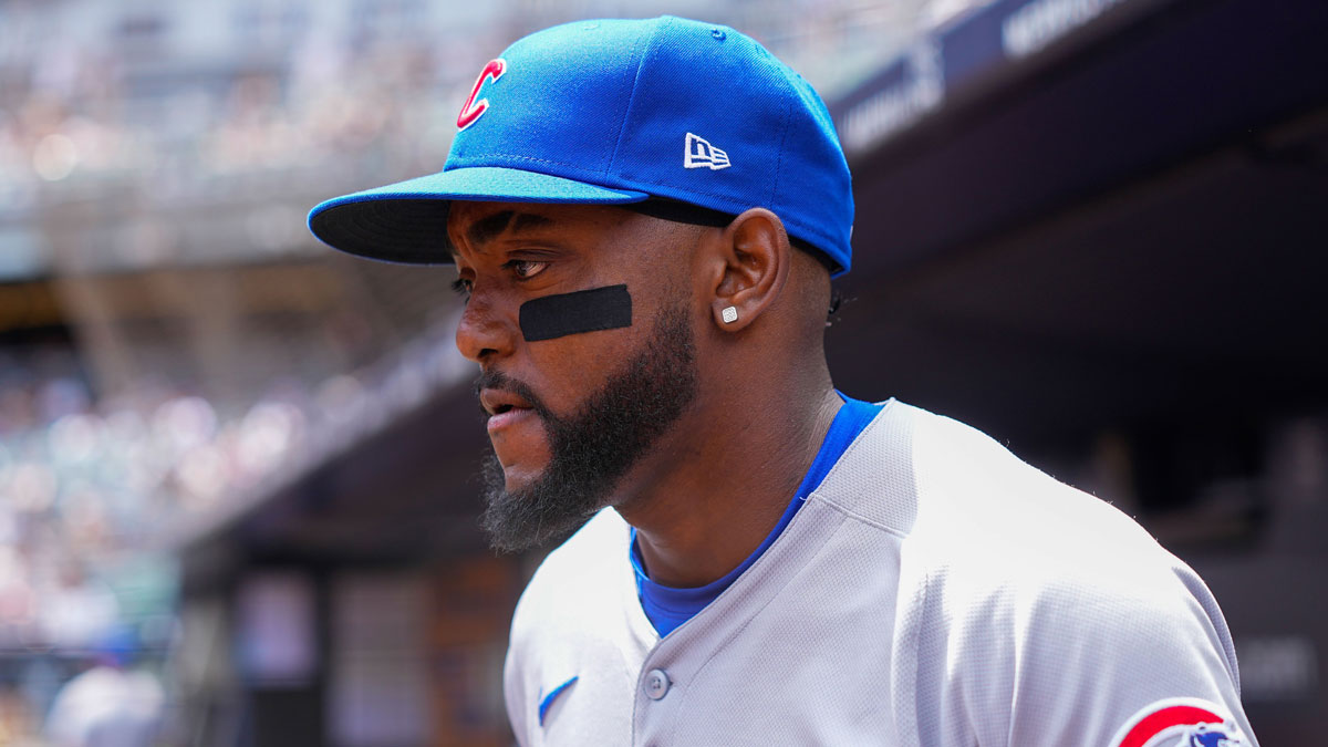 Chicago Cubs third baseman Vidal Brujan (17) prior to the game against the New York Yankees at Yankee Stadium.