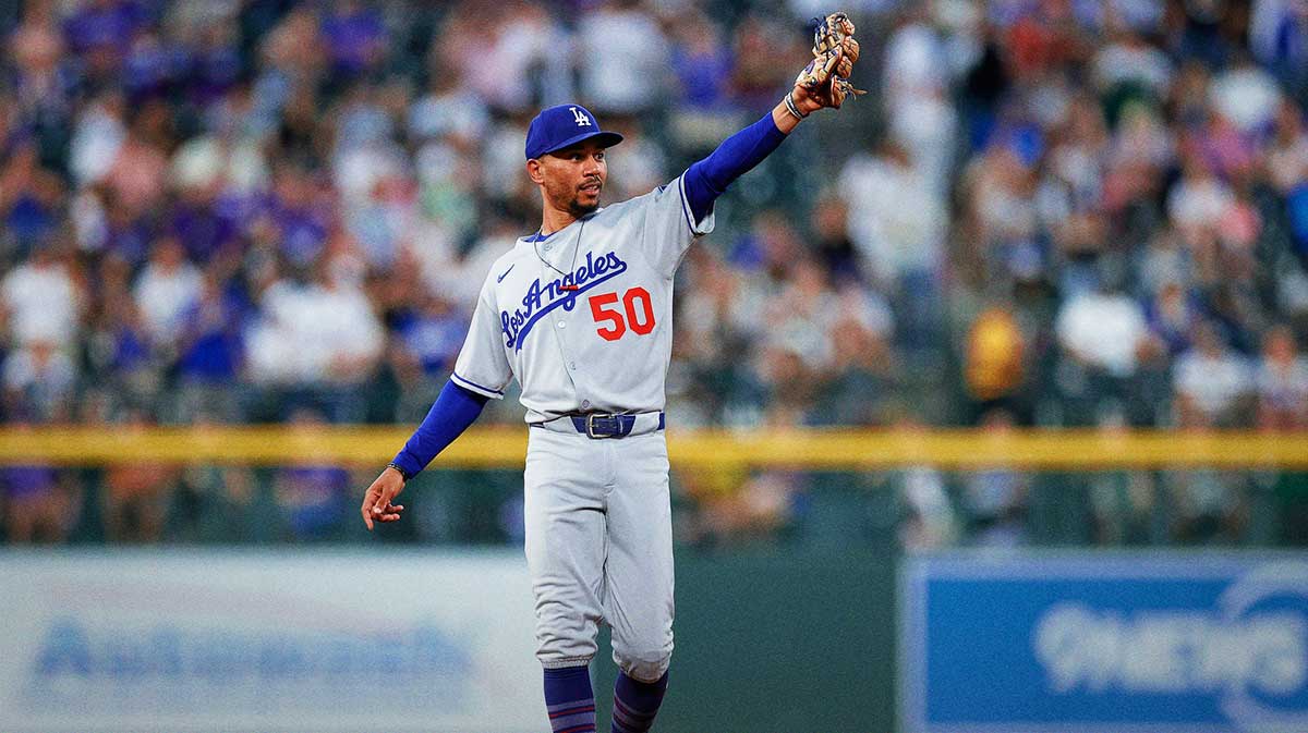 Los Angeles Dodgers shortstop Mookie Betts (50) reacts after a play in the fourth inning against the Colorado Rockies at Coors Field. Mandatory Credit: Isaiah J. Downing-Imagn Images
