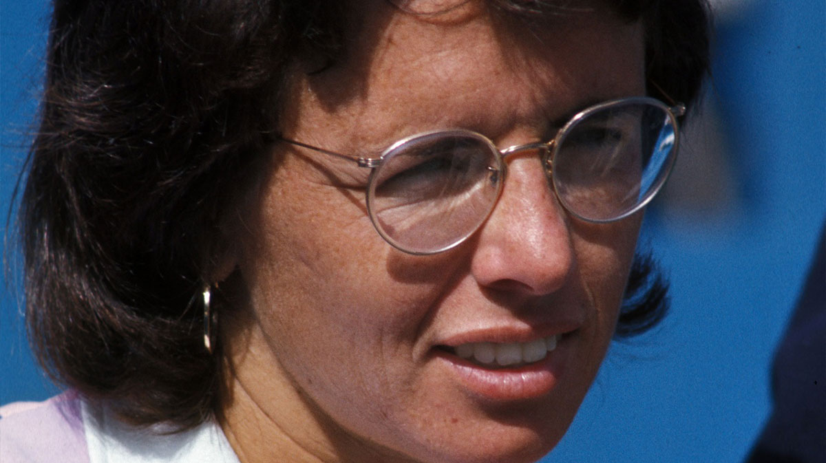 Billie Jean King during 1974 Family Circle Cup Tournament at Hilton Head.
