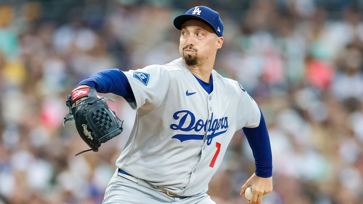 Los Angeles Dodgers starting pitcher Blake Snell (7) throws a pitch during the second inning against the San Diego Padres at Petco Park.