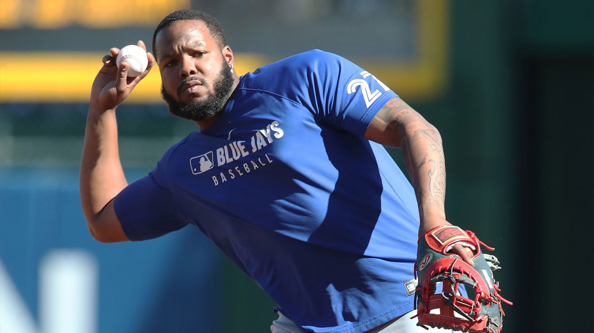 Blue Jays first baseman Vladimir Guerrero Jr. (27) warms up before the game against the Pittsburgh Pirates at PNC Park