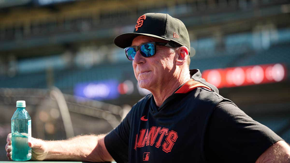 USA; San Francisco Giants manager Bob Melvin (6) looks on before the game between the San Francisco Giants and the Washington Nationals at Oracle Park.
