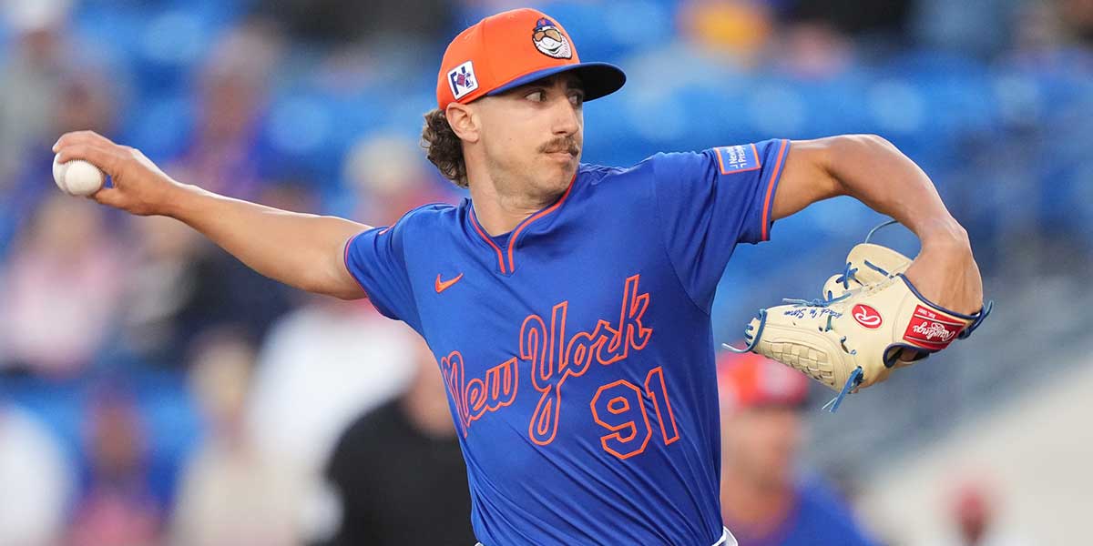 New York Mets pitcher Brandon Sproat (91) pitches against the Houston Astros at Clover Park.