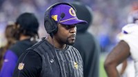 Minnesota Vikings defensive coordinator Brian Flores against the Los Angeles Rams during an NFC wild card game at State Farm Stadium.