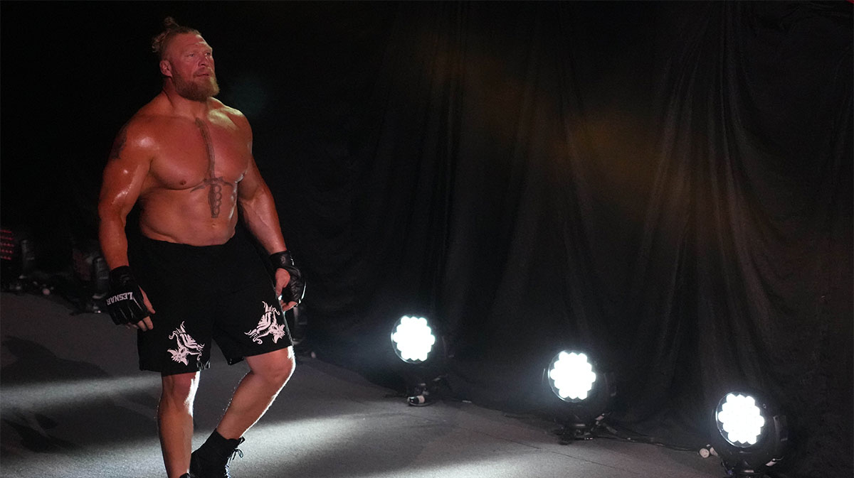 WWE Superstar Brock Lesnar, who made his return at SummerSlam to confront John Cena.