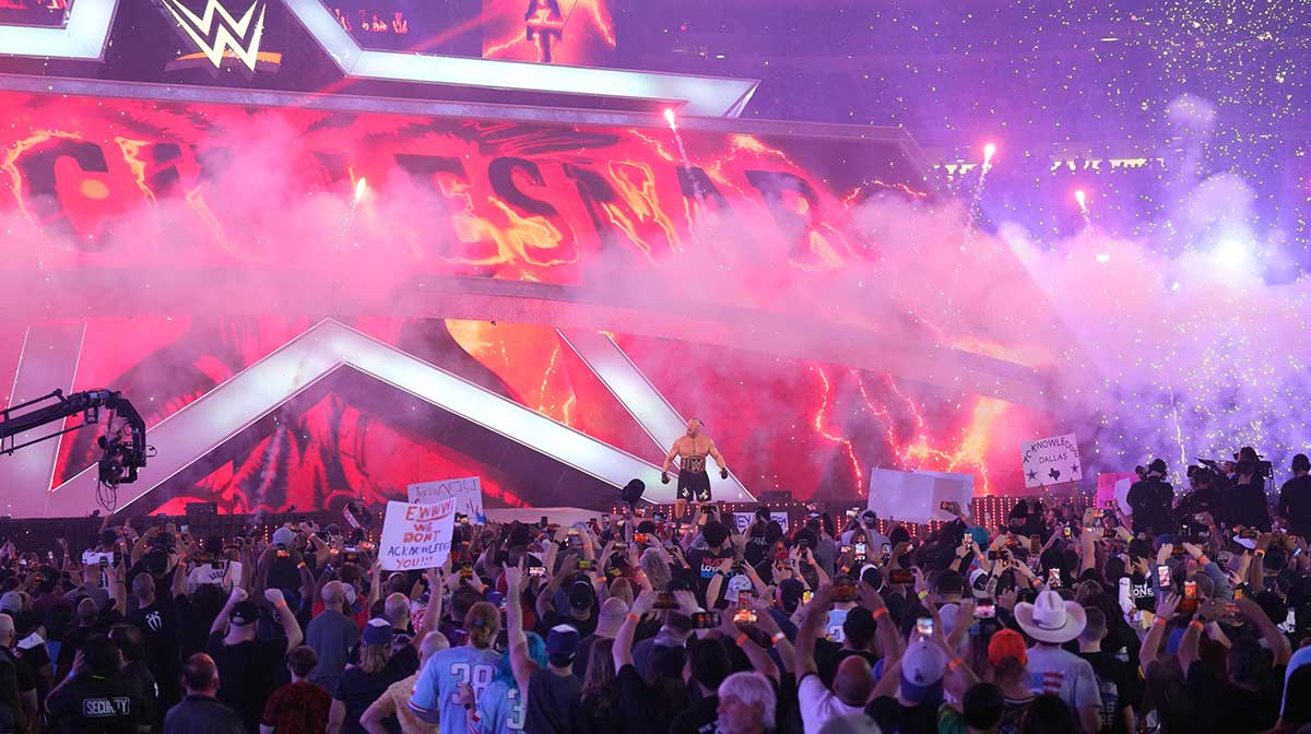 WWE star Brock Lesnar, whose return match against John Cena will not be at Clash in Paris.