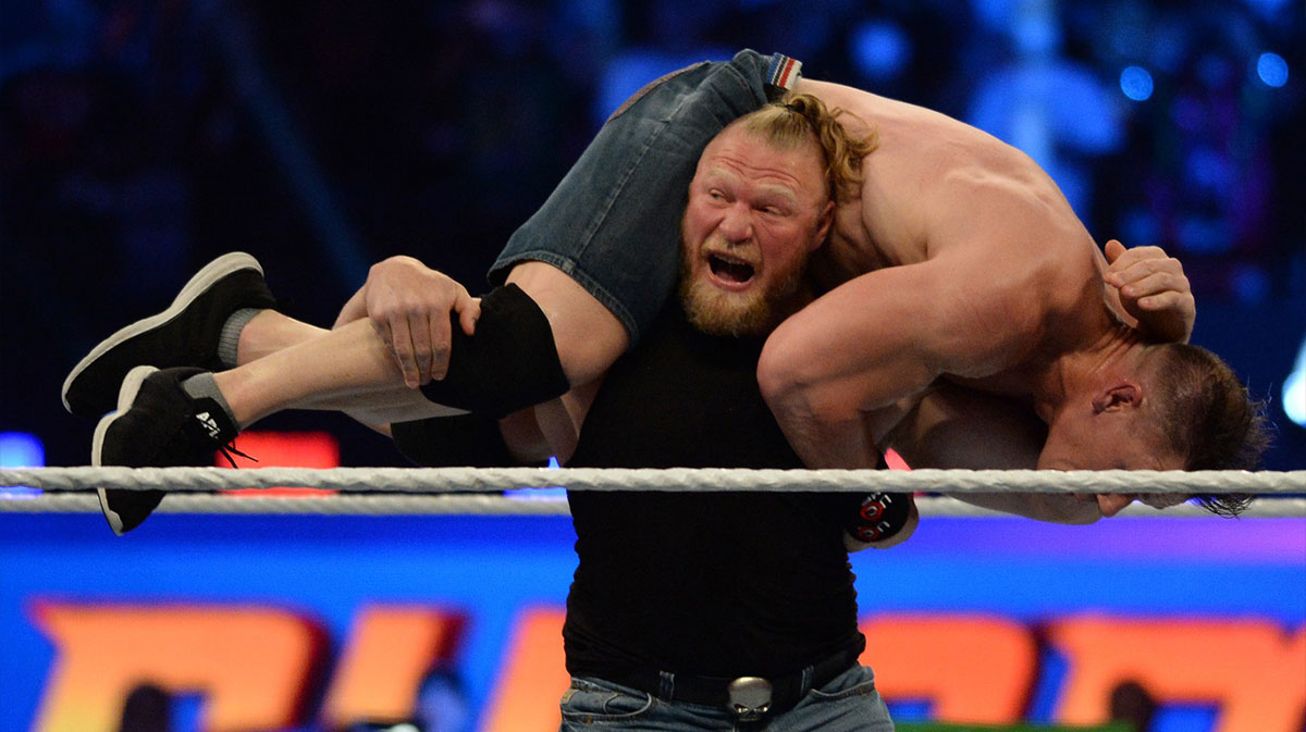 WWE stars Brock Lesnar and John Cena, who responded to the return of the Beast Incarnate at SummerSlam.