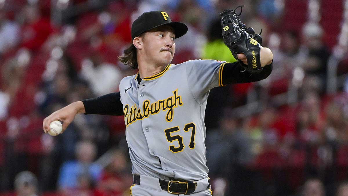 Pittsburgh Pirates relief pitcher Bubba Chandler (57) pitches against the St. Louis Cardinals during the fourth inning at Busch Stadium.