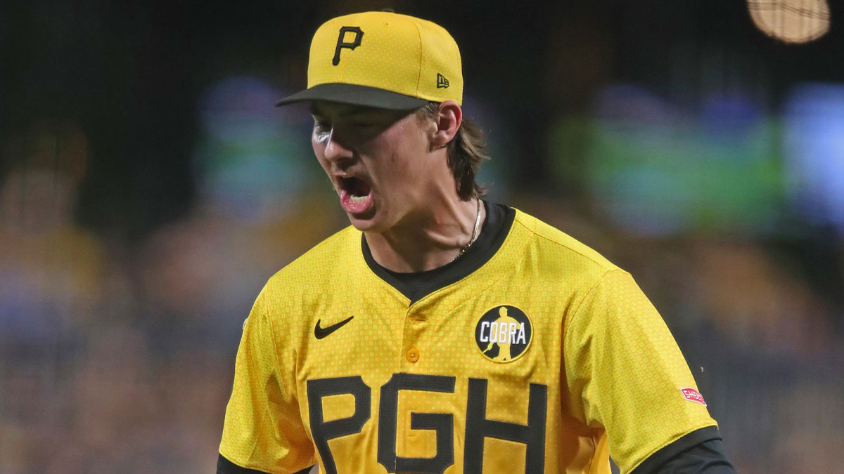 Pittsburgh Pirates relief pitcher Bubba Chandler (57) reacts after pitching the sixth inning in his major league debut against the Colorado Rockies at PNC Park.