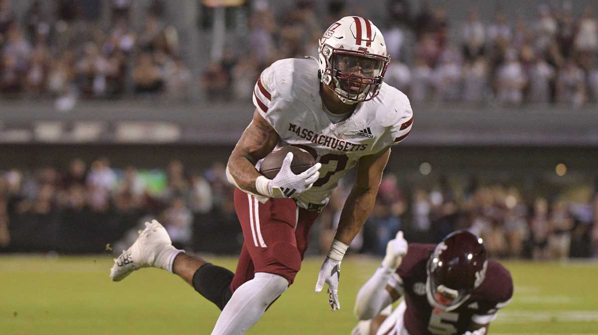Massachusetts Minutemen running back CJ Hester (33) runs the ball against the Mississippi State Bulldogs during the fourth quarter at Davis Wade Stadium at Scott Field.