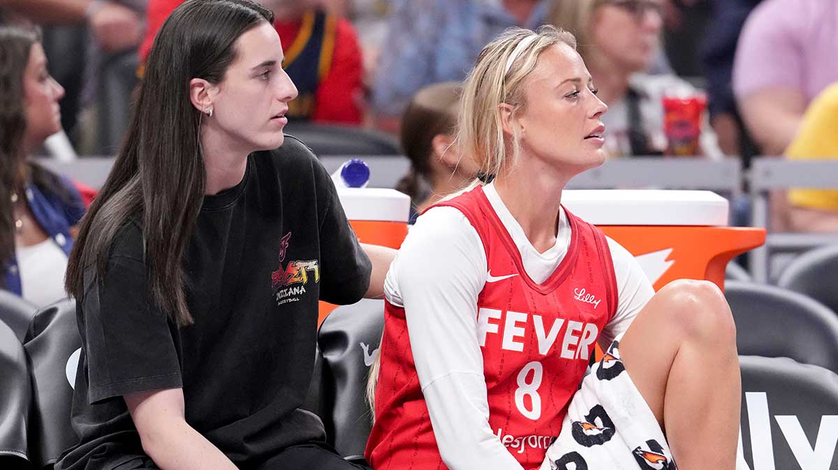 Indiana Fever players Caitlin Clark and Sophie Cunningham.