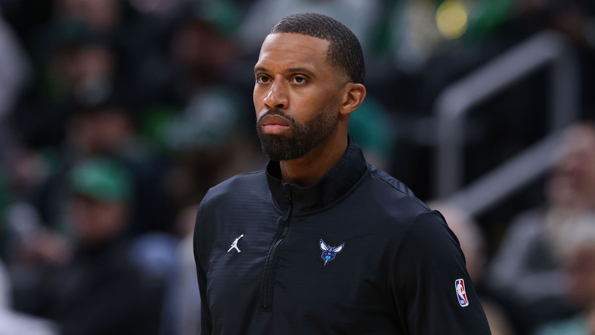 Charlotte Hornets head coach Charles Lee reacts during the first half against the Boston Celtics at TD Garden.