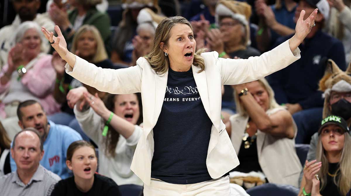 Minnesota Lynx head coach Cheryl Reeve reacts during the third quarter against the New York Liberty at Target Center.