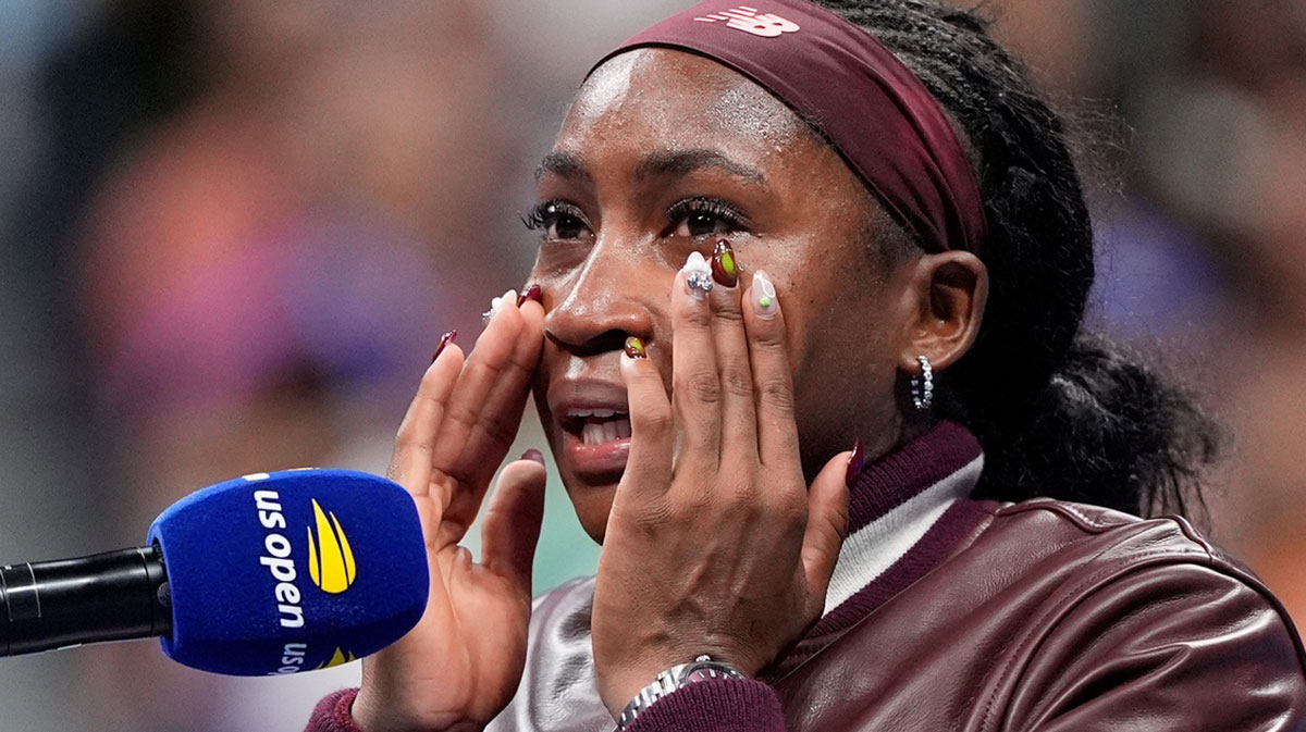 Coco Gauff tears up during emotional message to US Open crowd after win