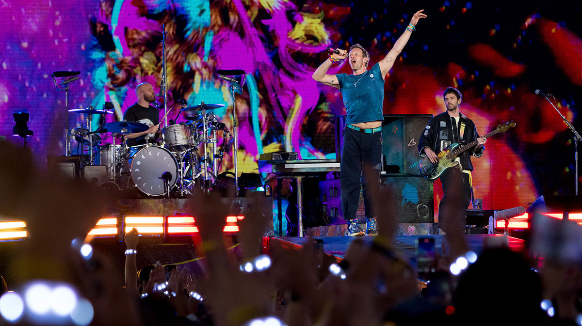 Coldplay on the Music of the Spheres Tour, which concluded its North American leg in Miami, Florida.