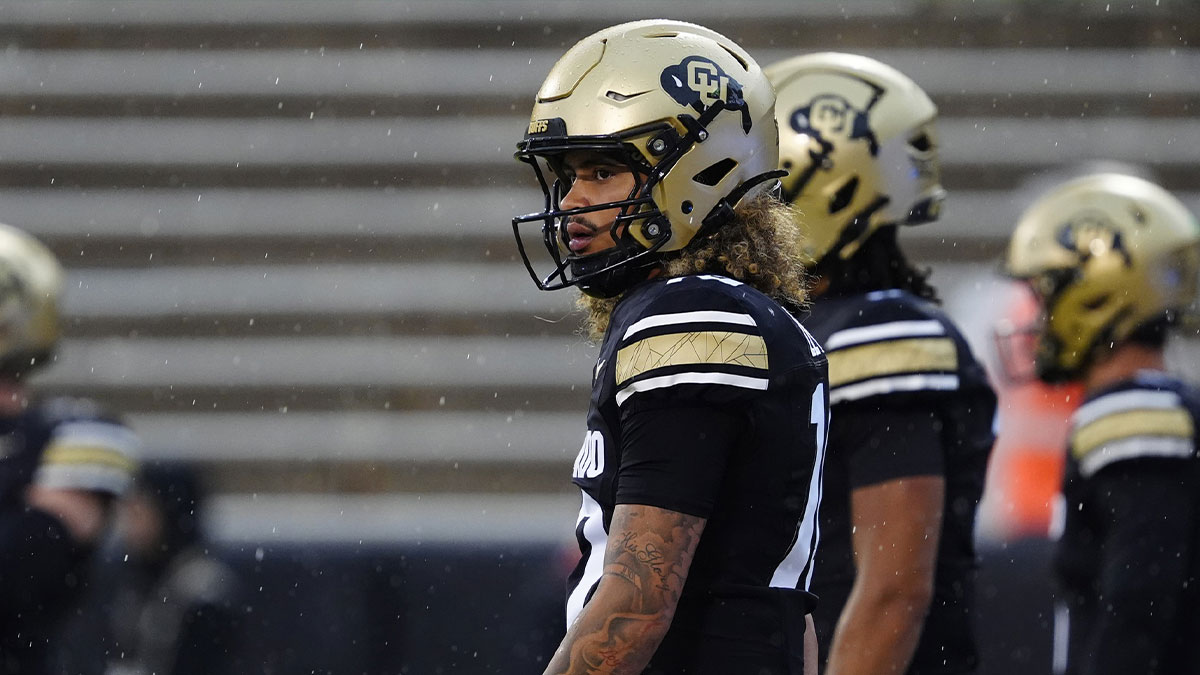 Colorado Buffaloes quarterback Julian Lewis (10) before the game against the Georgia Tech Yellow Jackets at Folsom Field.