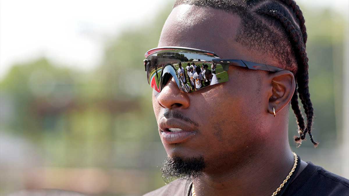 Commanders' Brian Robinson Jr. Football Camp at Hillcrest High School. Robinson, a Hillcrest and University of Alabama alum, is a running back for the Washington Commanders' trade interest.