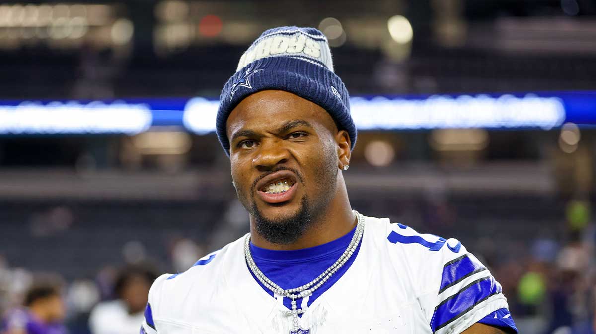 Cowboys defensive end Micah Parsons (11) reacts after the game against the Baltimore Ravens at AT&T Stadium