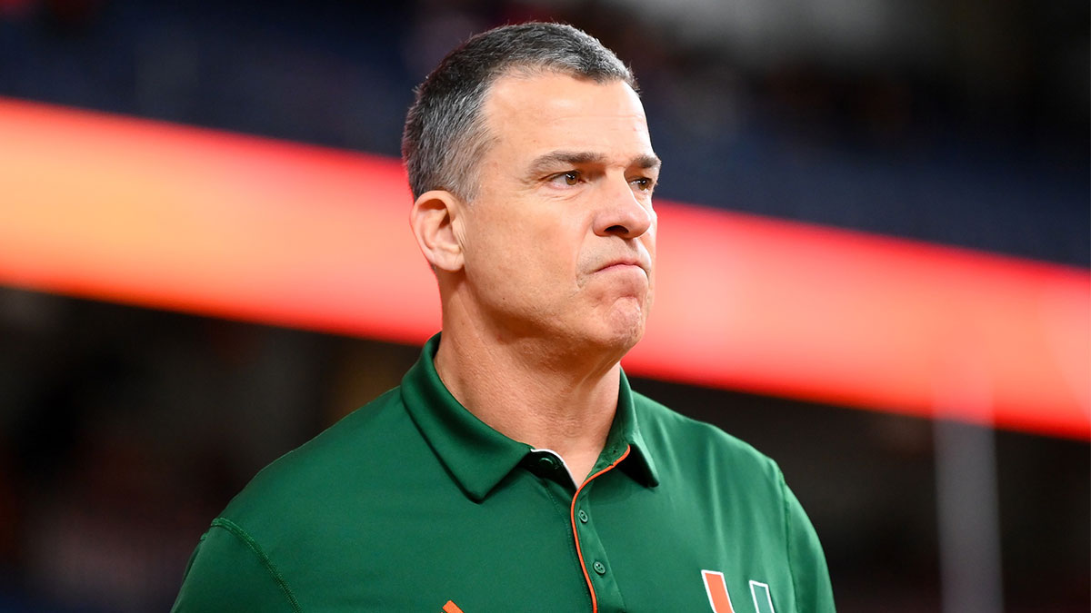 Miami Hurricanes head coach Mario Cristobal looks on prior to the game against the Syracuse Orange at the JMA Wireless Dome