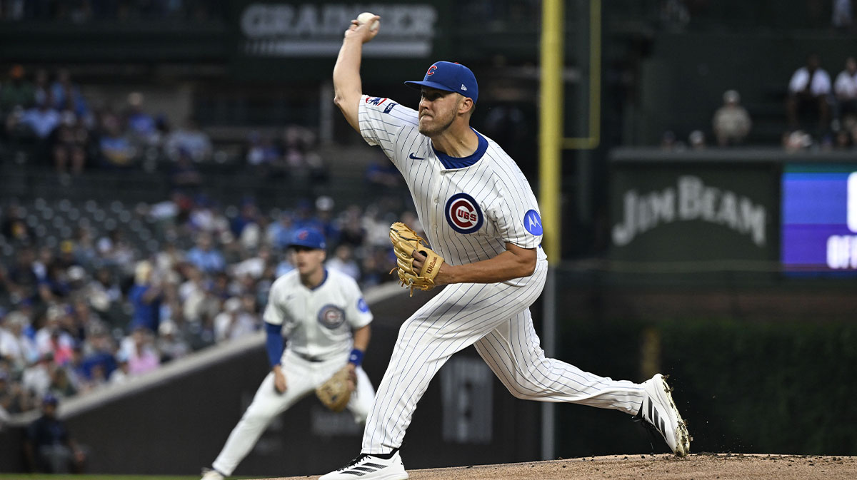 Chicago Cubs pitcher Jameson Taillon (50) delivers during the first inning against the Milwaukee Brewers at Wrigley Field.